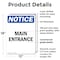 Signmission Main Entrance OSHA Notice Sign, Plastic, 12in W x 18in L, 2PK OS-2PACK-NS-P-1218-V-14083 - alternate 4
